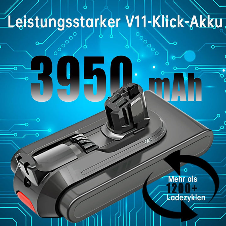 V11 SV17 SV15 Akku für Dyson, 3950mAh 25.2V V11 Ersatz Click-in Akku, kompatibel mit SV15/SV17/Absol
