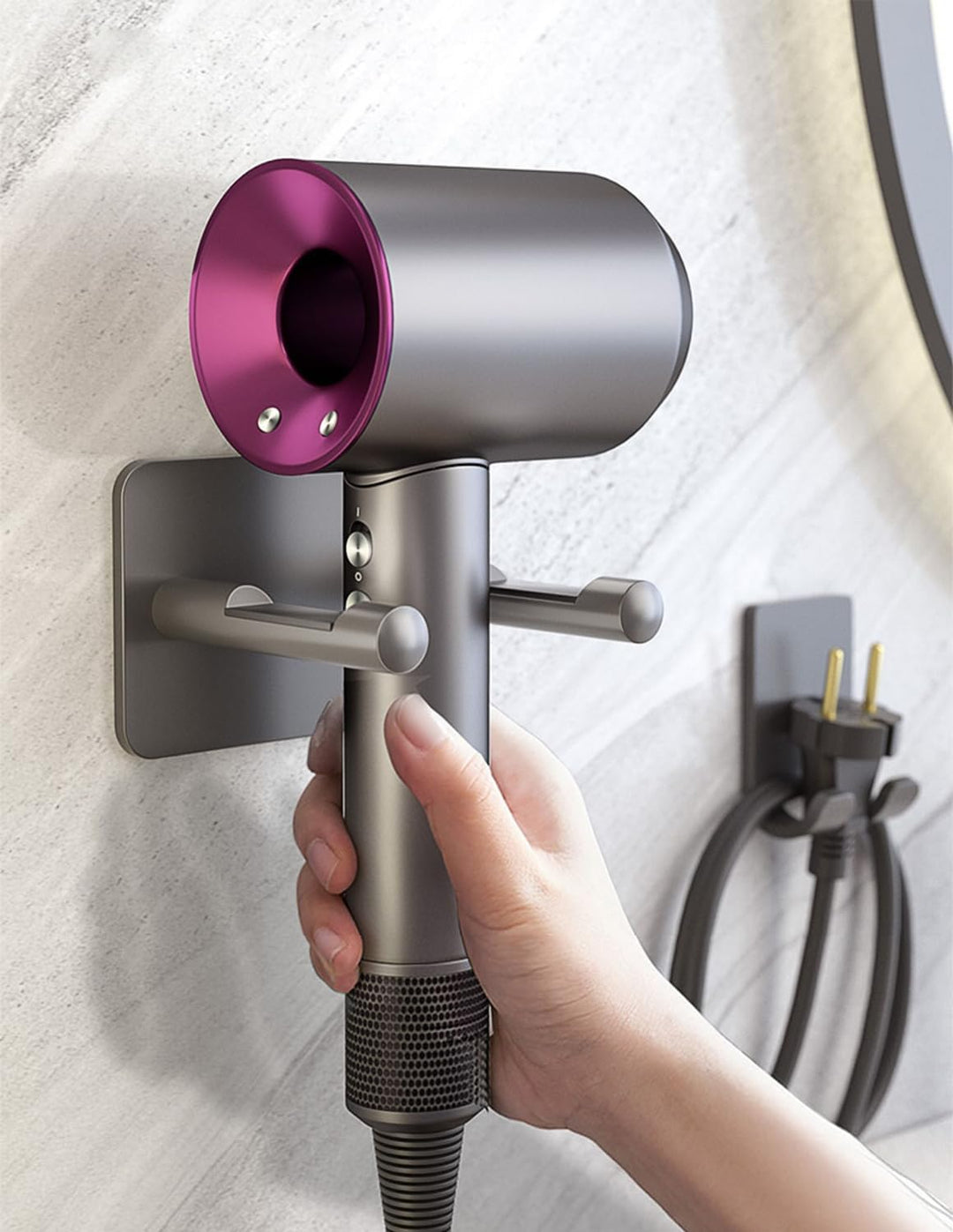 föhn Halterung kompatibel mit Dyson, fön Halterung ohne Bohren kompatibel mit Dyson, wandhalterung k