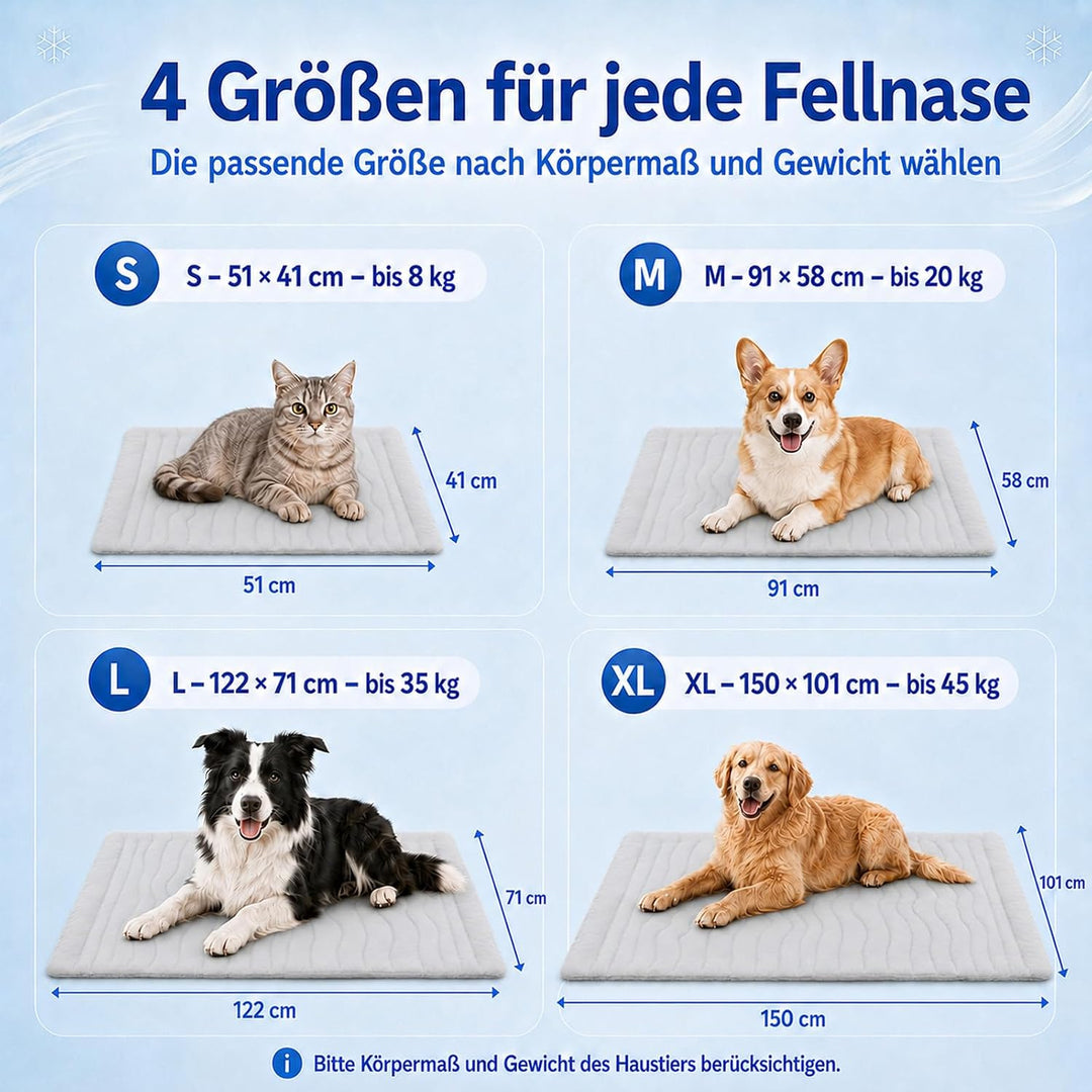 Pfotenchill Kühlmatte Hund Katze, Selbstkühlende Hundematte, Cooling Mat for Dogs, Kühldecke für Hun