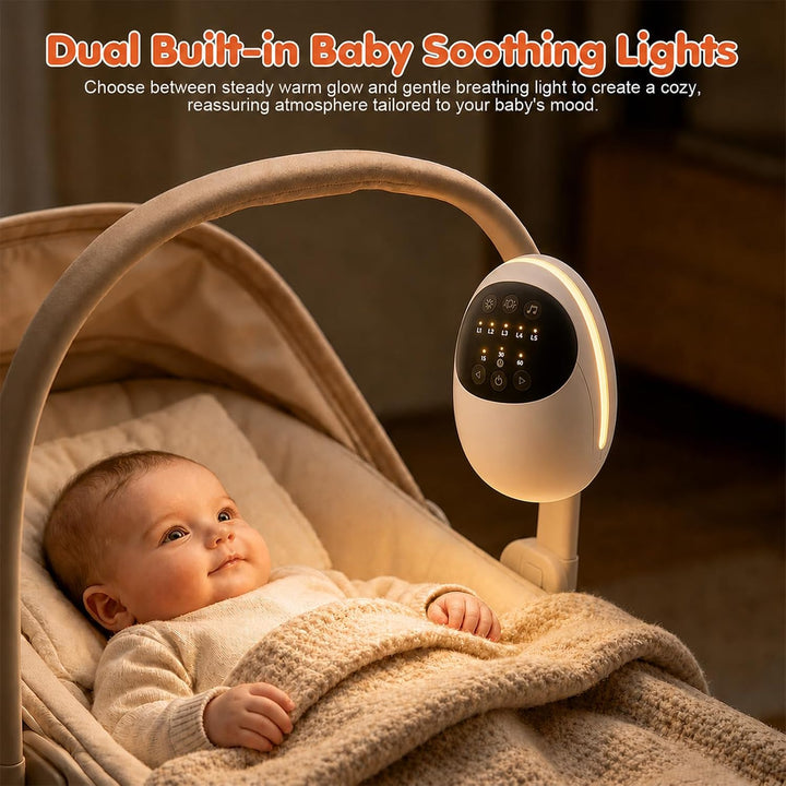 Kinderwagen Schaukler mit 5 Vibrationsstufen, Beruhigendem Weissrauschen &amp; Bluetooth Lautsprecher, E