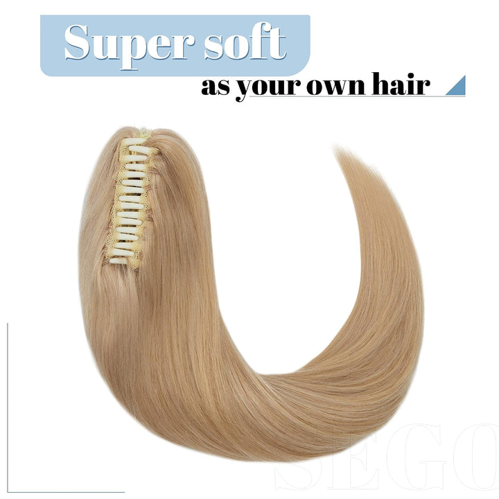 SEGO Ponytail Extension Echthaar Pferdeschwanz Zopf Clip in Haarteil Haarverlängerung 100% Remy Haar