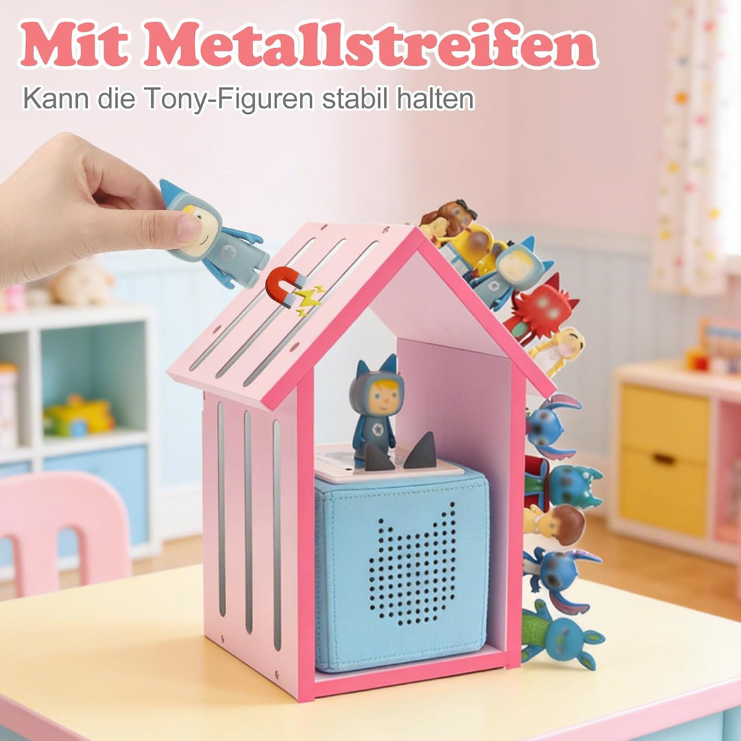 Taladad Regal kompatibel für Tonie Box 2/1,Tonie Figuren Regal, für Tonies und Toniebox Rosa, Rosa