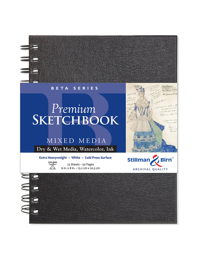 Stillman &amp; Birn Beta Skizzenbuch, Spiralbindung, 15,2 x 20,3 cm 6" x 8" 270 gsm (Extra Heavyweight)