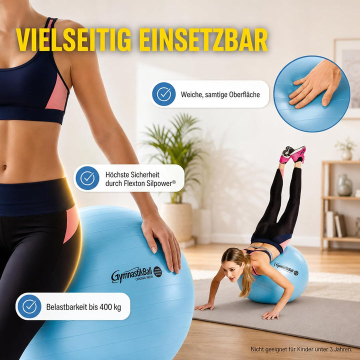 Original Pezzi Gymnastikball Maxafe Ø 65 in Allen Farben - bis 400 kg belastbar - Fitness, Reha, The
