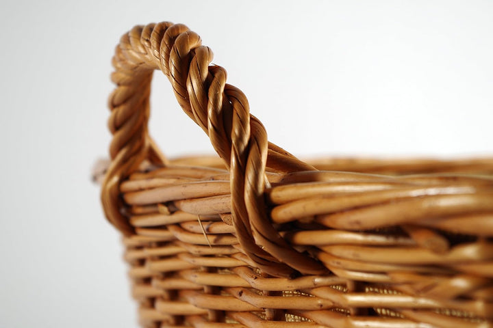 Kobolo Kaminholzkorb Weidenkorb Holzkorb aus gekochter Weide mit Leinenfutter