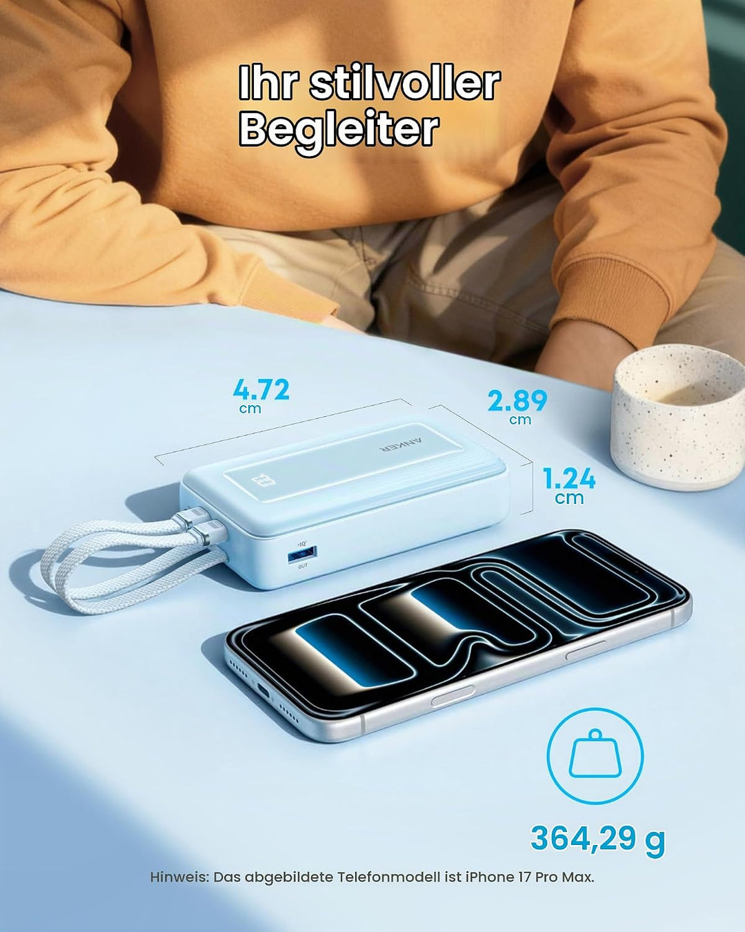 Anker Zolo Powerbank (2025 Upgrade), 45W Schnellladung, 20000mAh Akku-Pack, Zwei integrierte USB-C K