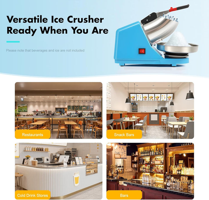 Elektrischer Ice Crusher, Edelstahl Eiszerkleinerer Crusheisbereiter, Kapazität von zerstossenem Eis