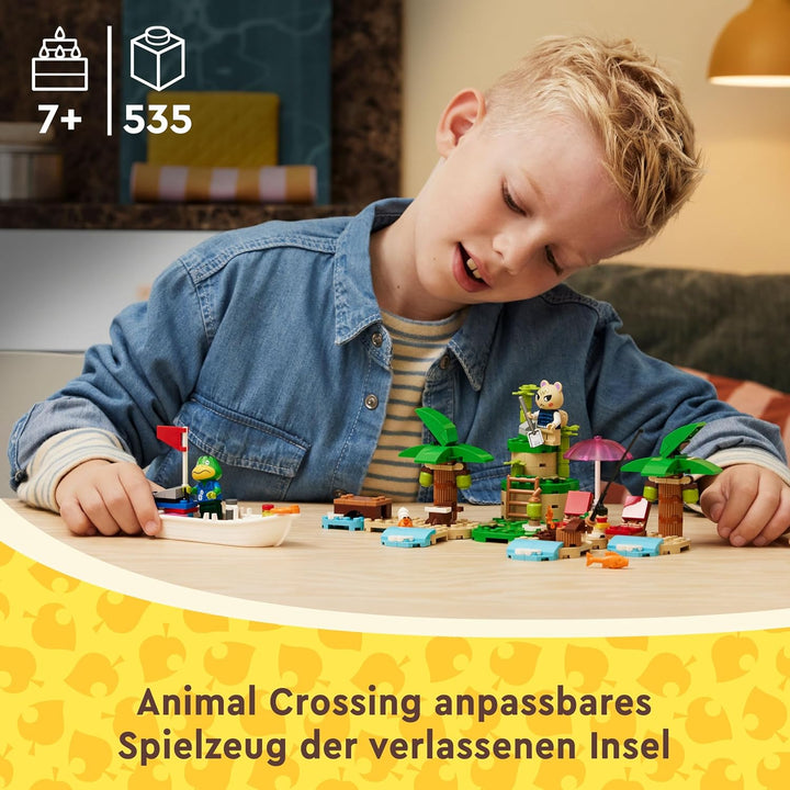 LEGO Animal Crossing Käptens Insel-Bootstour, kreatives Spielzeug für Kinder mit 2 Minifiguren aus d