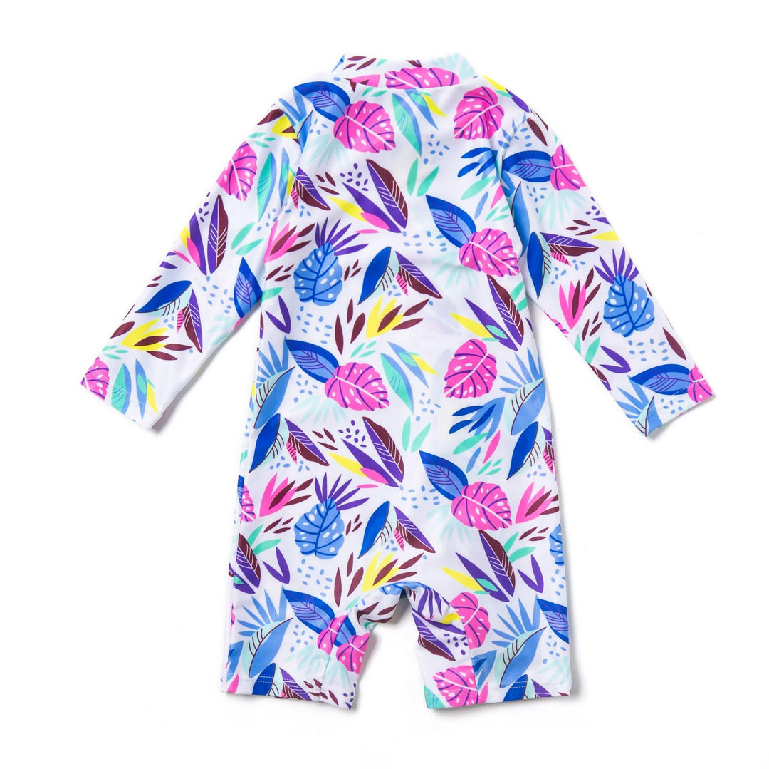 BONVERANO Baby Mädchen Recycelter Badeanzug mit einem durchgehendem Reissverschluss UV-Schutz 50+ 18