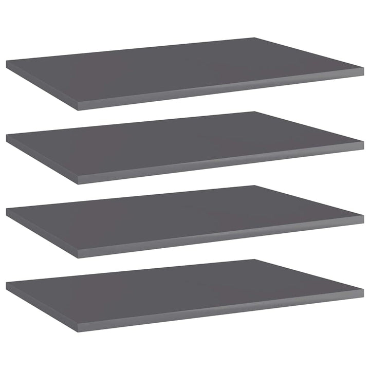 Bücherregal-Bretter 4 STK. Hochglanz-Grau 60x40x1,5 cm,Regalsysteme,805264