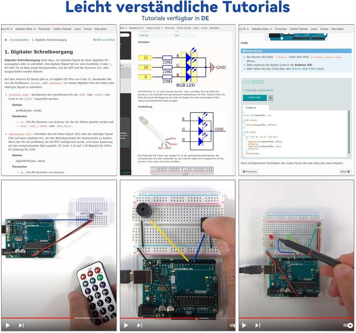 SunFounder Ultimate Starter Kit Kompatibel mit Arduino UNO IDE Scratch, 3-in-1 IoT/Smart Car/Basic K