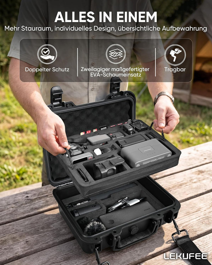 LEKUFEE Wasserdichter Hartschalenkoffer für DJI Osmo Pocket 4P / Pocket 4