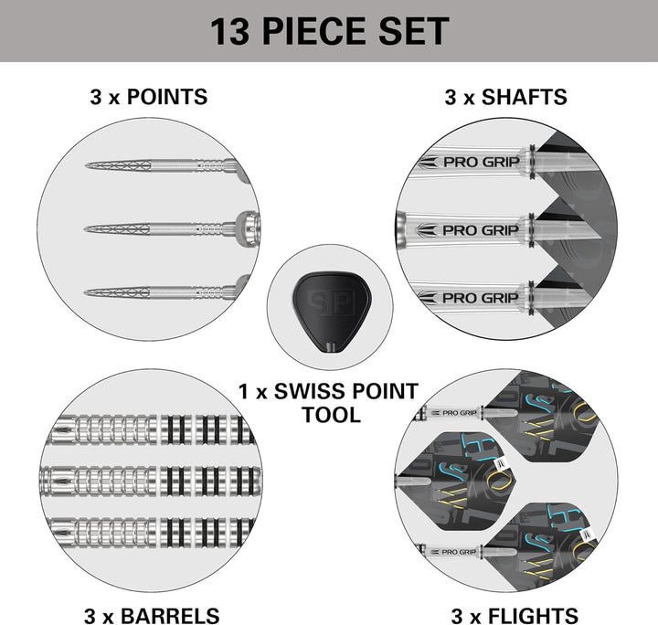 Target Darts Chris Dobey G1 90% Wolfram Swiss Point Stahlspitze Dart Satz 24 g, 24 g