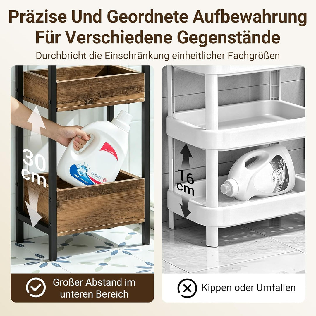 SoBuy FRG226-F Badregal Vintage Standregal Küchenregal mit 3 Ablagefächern BHT ca: 28x74x20cm, Vinta