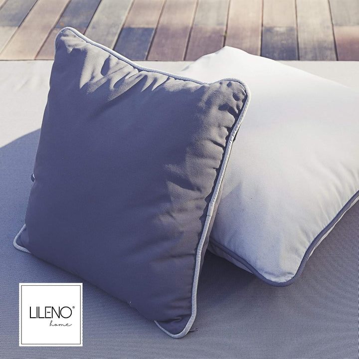LILENO HOME Kissen 60x60 cm [2er Set] - Wasserabweisende Kissenhülle Limette (ohne Füllkissen) - Kis