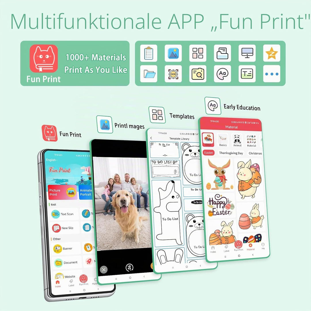 mini drucker für smartphone, fotodrucker für smartphone, mini drucker aufkleber, Bluetooth tragbarer