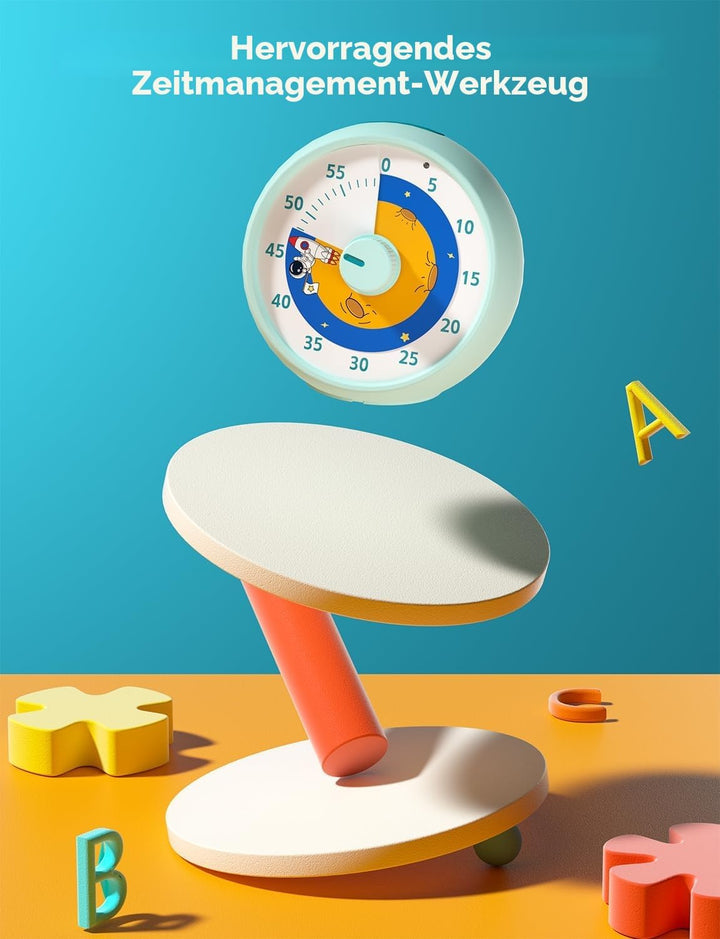 Visueller Timer für Kinder, 60-Minuten Countdown für Klassenzimmer Büro Küche, Schreibtisch Timer Ki