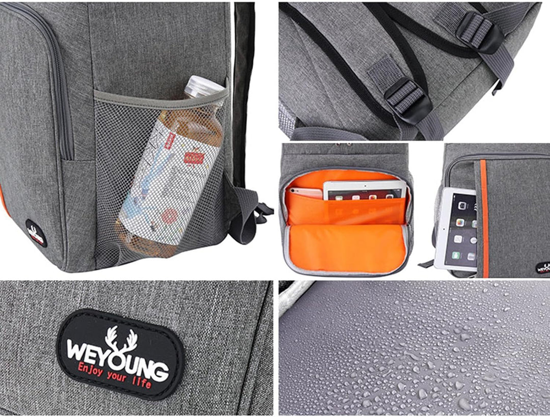 Isolierter Kühlrucksack, auslaufsichere Picknicktasche, weicher Doppeldecker-Lunch-Rucksack, kleine