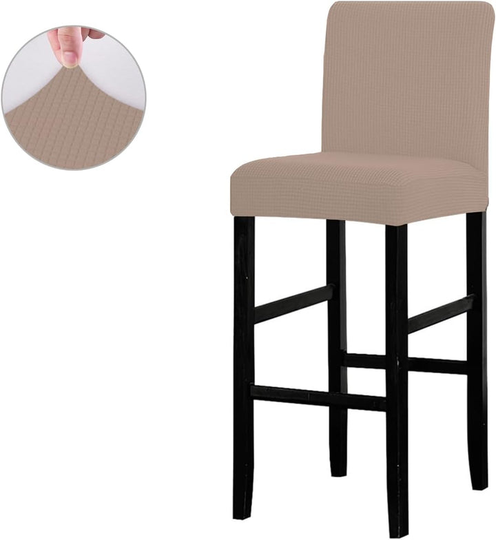 LANSHENG Bar Stuhlhussen, Stretch Abnehmbarer waschbarer Stuhl Schonbezug für Short Swivel Dining Ch
