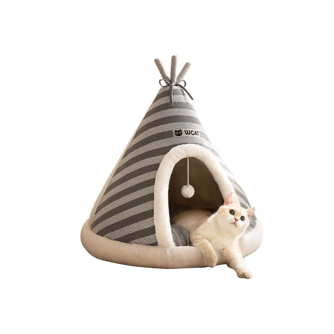 Galatée Katzenhöhlenbett, Süsses Katzenhaus-Hundeiglu Mit Abnehmbarem Kissen, Bequemes Dreieckiges H