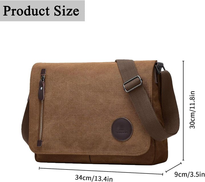 ZHIERNA Umhängetasche Herren für Herren und Damen, Canvas Messenger Bag, Vintage schultertasche für