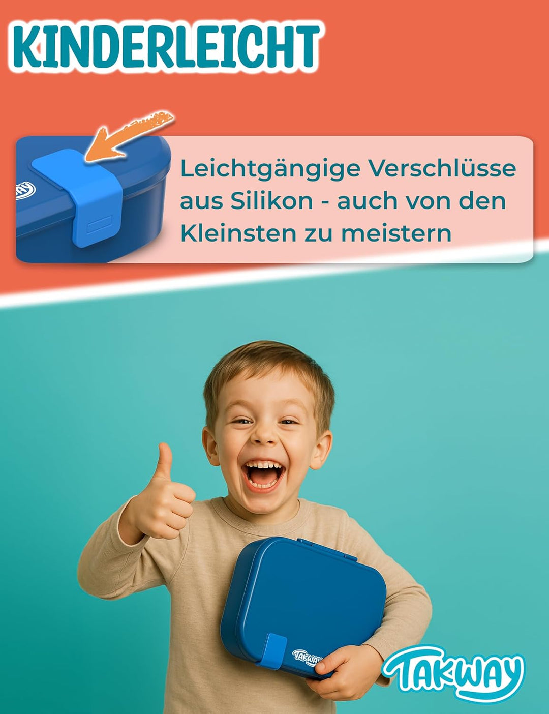 Brotdose Kinder mit Fächern - Bento Box Lunchbox BPA Frei - robust &amp; leicht zu öffnen (Pusteblume),