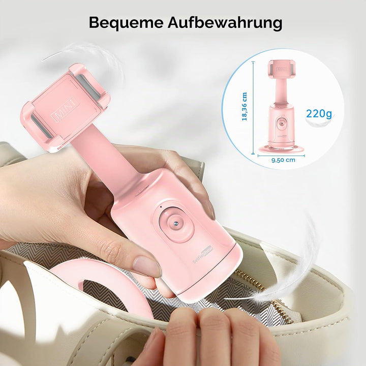 Auto Face Tracking Stativ, 360° Rotation Smart Tracking Telefonhalter, Keine App nötig, Smart Gesich