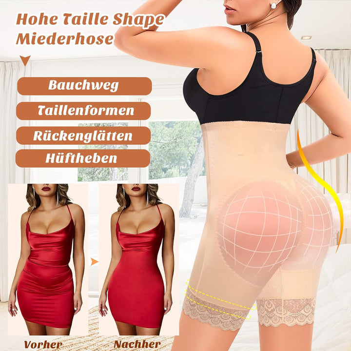 Bauchweg Unterhose Damen Shapewear Spitze Miederhose Hohe Taille Figurformende Unterwäsche Leggings
