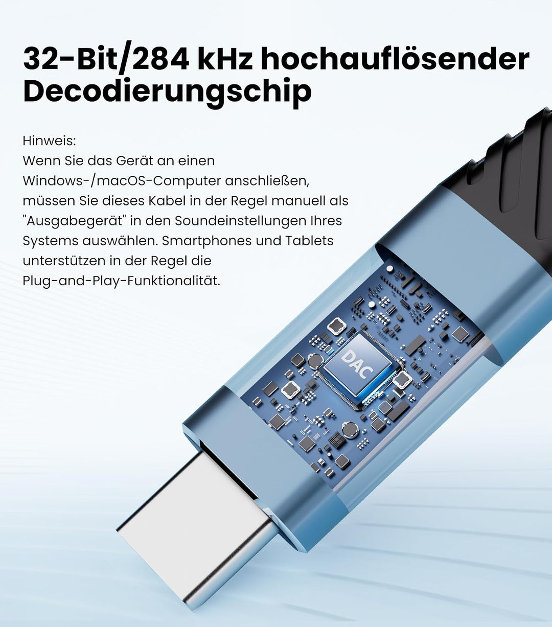 Tisino USB-C auf XLR-Stecker Audio Output Kabel, 32 Bit/384 kHz DAC, 2m, 2m