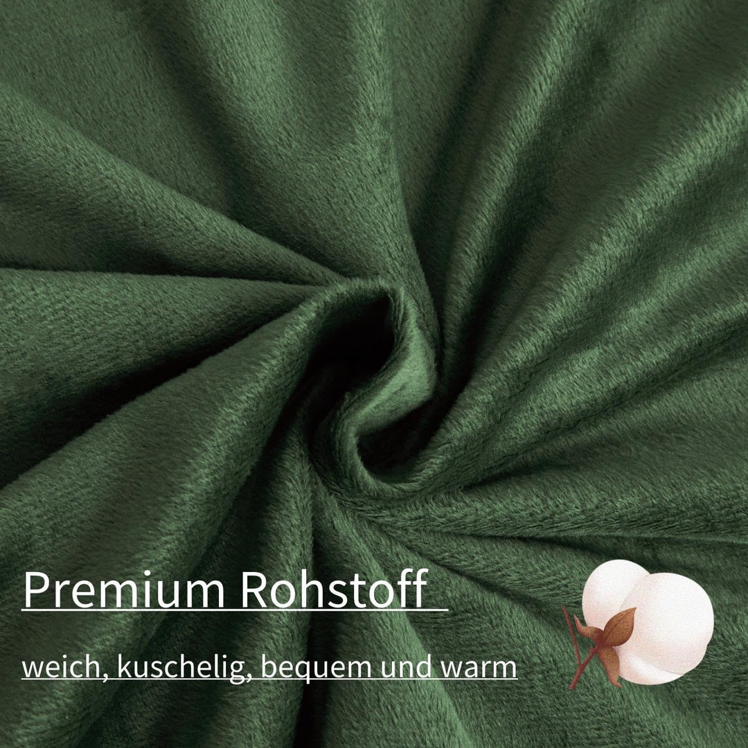 Boqingzhu Plüsch Bettwäsche 135x200cm Biber Grün Salbeigrün Flanell Winter Warm Kuschelig Flauschig