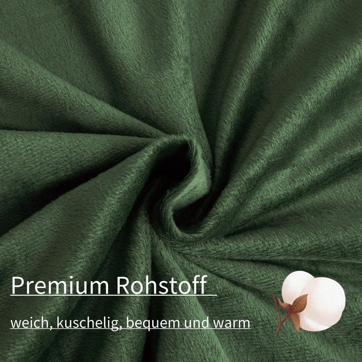 Boqingzhu Plüsch Bettwäsche 135x200cm Biber Grün Salbeigrün Flanell Winter Warm Kuschelig Flauschig