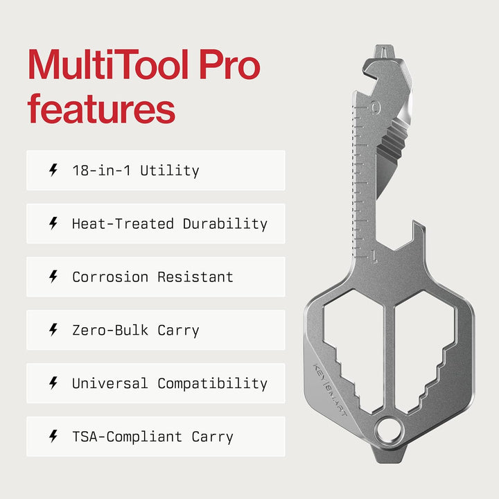 KeySmart Multitool Pro – 18-in-1 Multifunktions-Schlüsselwerkzeug, kompaktes Taschen-Multitool als S