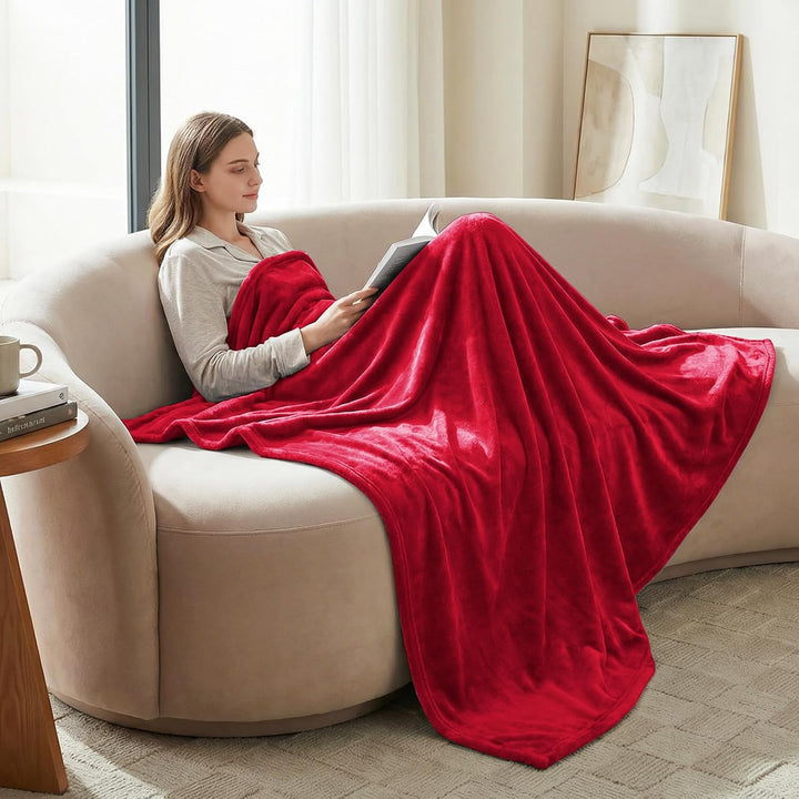 CozyLux Kuscheldecke Flauschig Decke 230x270 cm Rot, 230x270 cm Rot