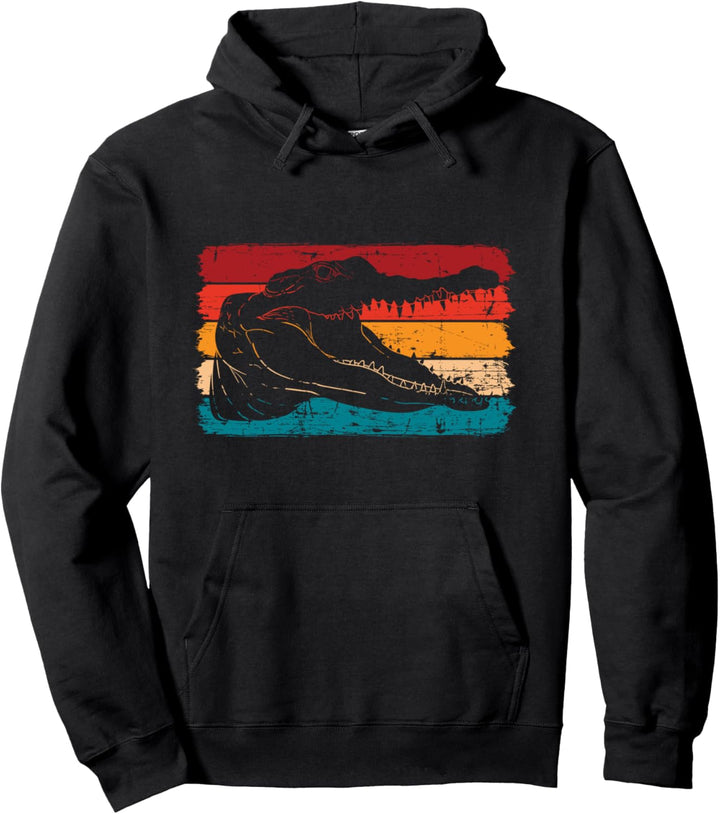 Retro Krokodil Pullover Hoodie