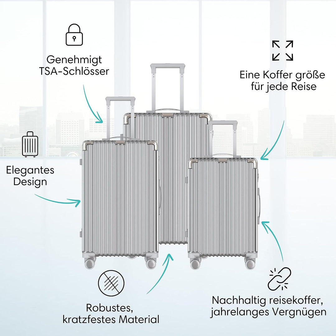 Voyagoux Koffer Handgepäck - 39L, Hartschalenkoffer klein, TSA-Schloss, ABS, 4X 360° Rollen, Robust