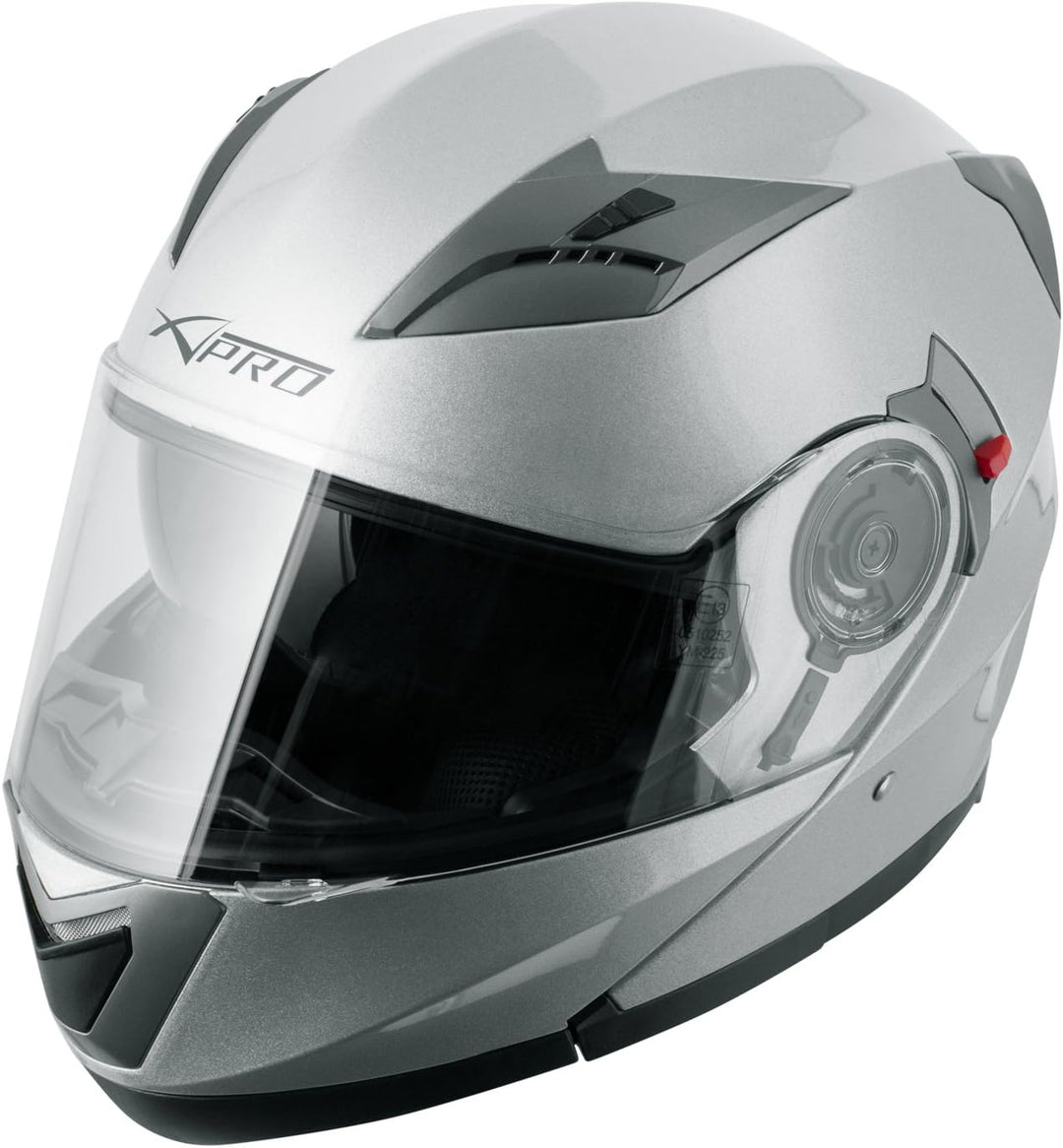 Helm Klapphelm Innensonnenblende Motorradhelm Modular Silber M