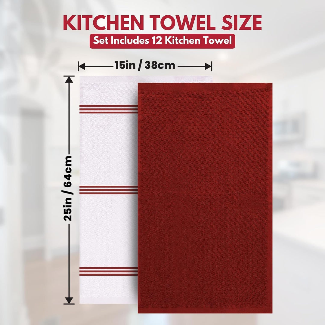 Infinitee Xclusives Premium Geschirrtücher | 12 Stück | 100% Baumwolle | 38 x 64 cm | ultraweiche &amp;