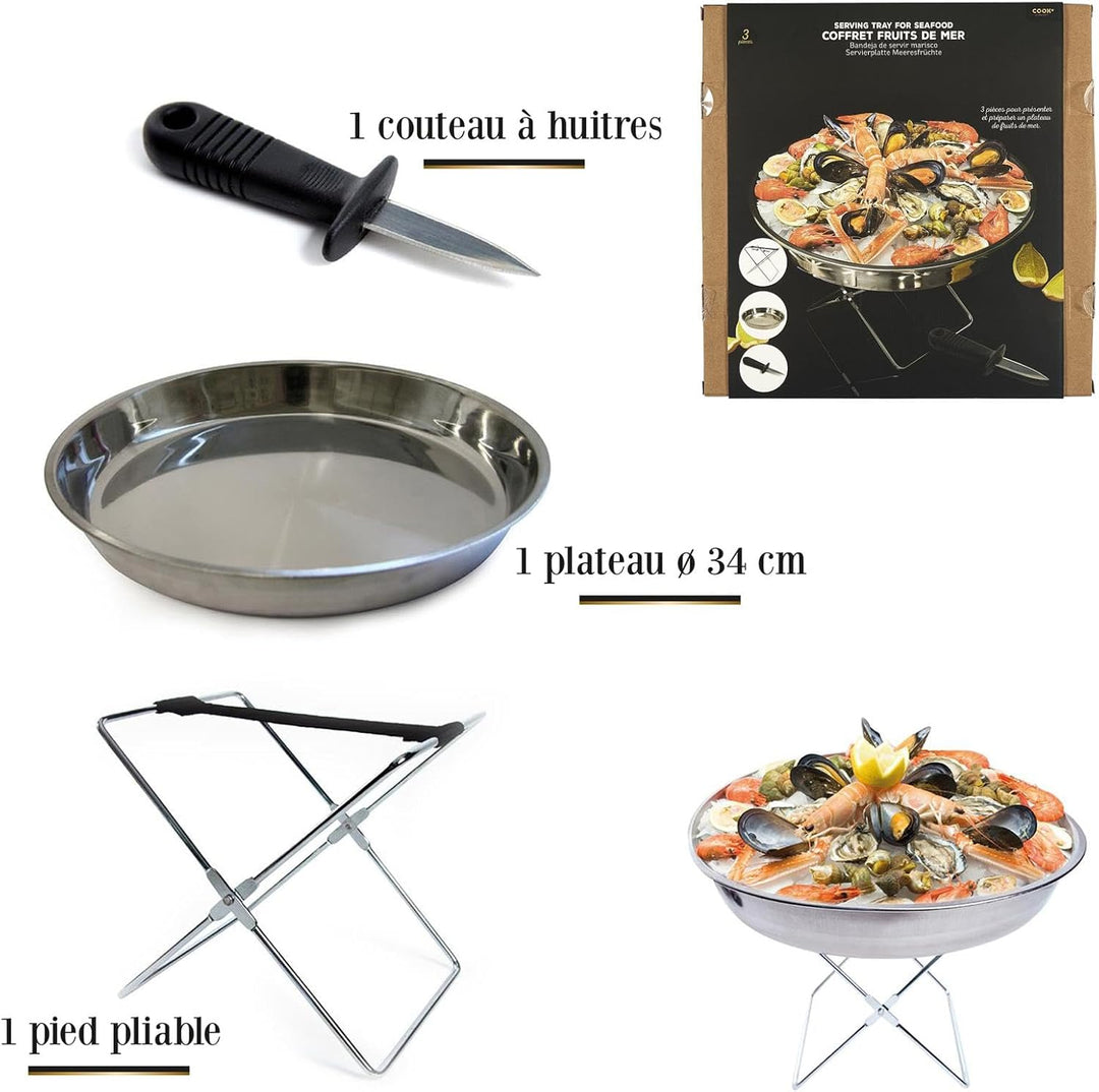 Saveur &amp; Dégustation Meeresfrüchte-Tablett, Stahl, One Size