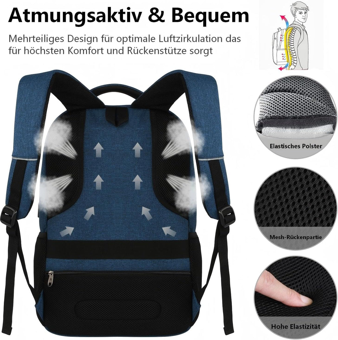 marcello Laptop Rucksäcke mit USB-Ladeanschluss Herren Damen für Arbeit Schule Uni Schulrucksack für