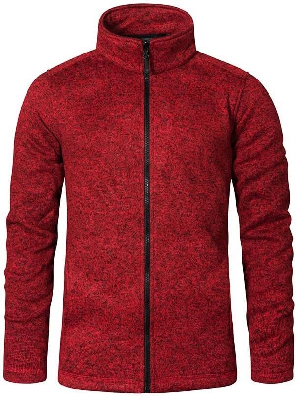 Strick-Fleece Jacke C+ Plus Size Herren, Rot-Melange, XXXL