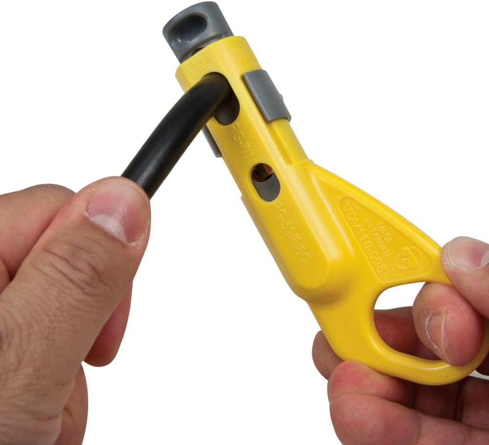 Klein Tools Katapult (KDE) Koaxialkabel Stripper, VDV110-095 Koax-Abisolierer RG59, RG6, RG6-QS, RG7