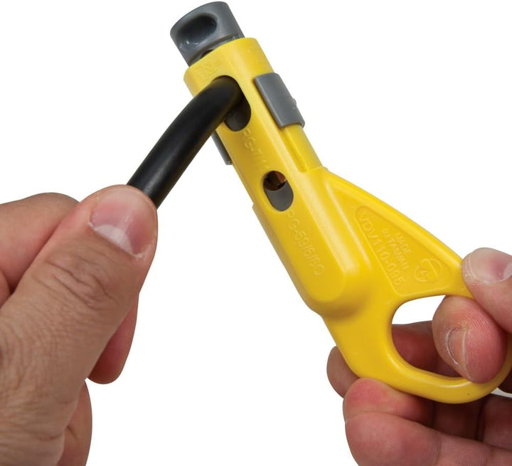Klein Tools Katapult (KDE) Koaxialkabel Stripper, VDV110-095 Koax-Abisolierer RG59, RG6, RG6-QS, RG7