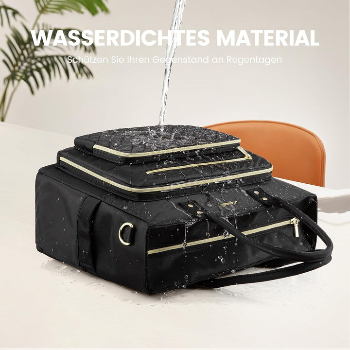 LOVEVOOK Lehrertasche Damen Gross, 15.6 Zoll Laptoptasche Arbeitstasche Schwarz 15,6 Zoll, Schwarz 1