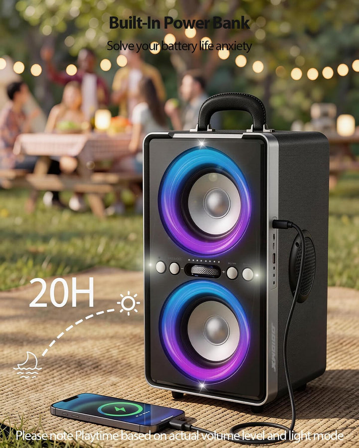 240W Musikbox Bluetooth Gross, kraftvoller, lauter Klang mit tiefen Bässen, 20H Akku,TWS-Funktion, P