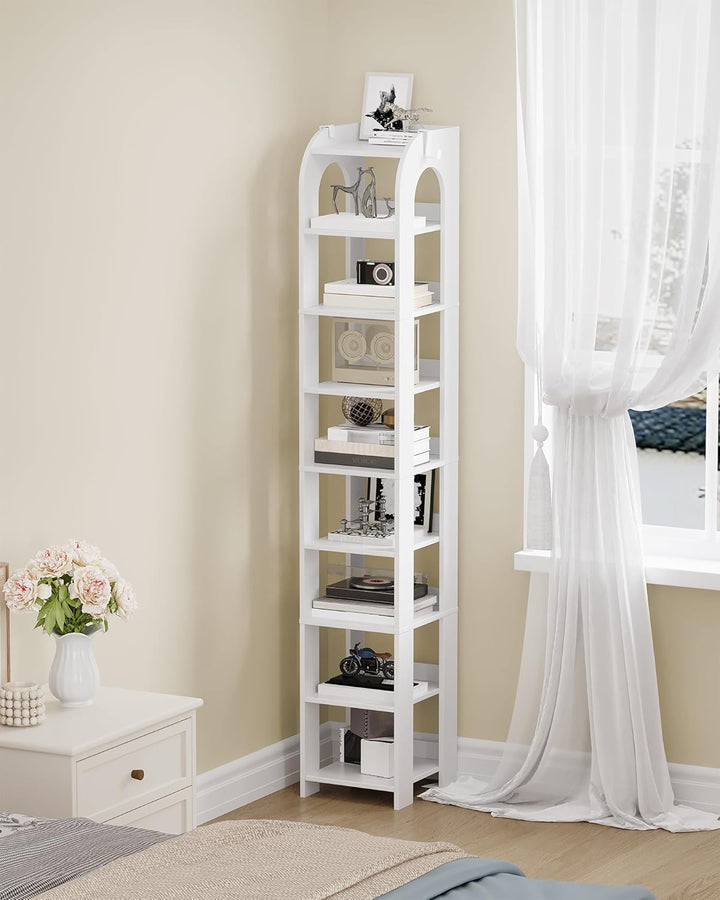 Hzuaneri Vertikales Schuhregal, 9 Ebenen Schmale Schuhregale, Holz-Schuh-Organizer für Schrank, Eing