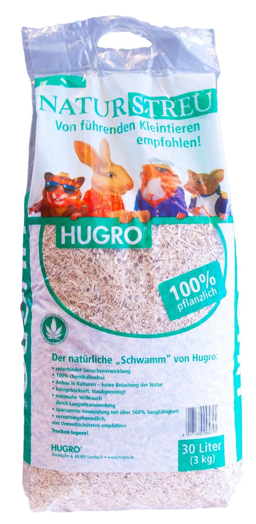 Hugro Hanfeinstreu | 30 Liter Kleintierstreu, 30 l