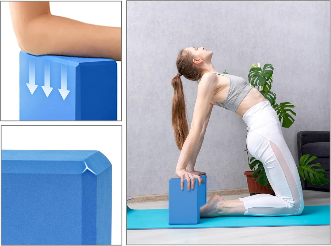 EXERZ Yoga-Blöcke, 2 Stück, Gymnastikblöcke, Übung, Workout, Fitness, Pilates, Stretch, Handstand, r
