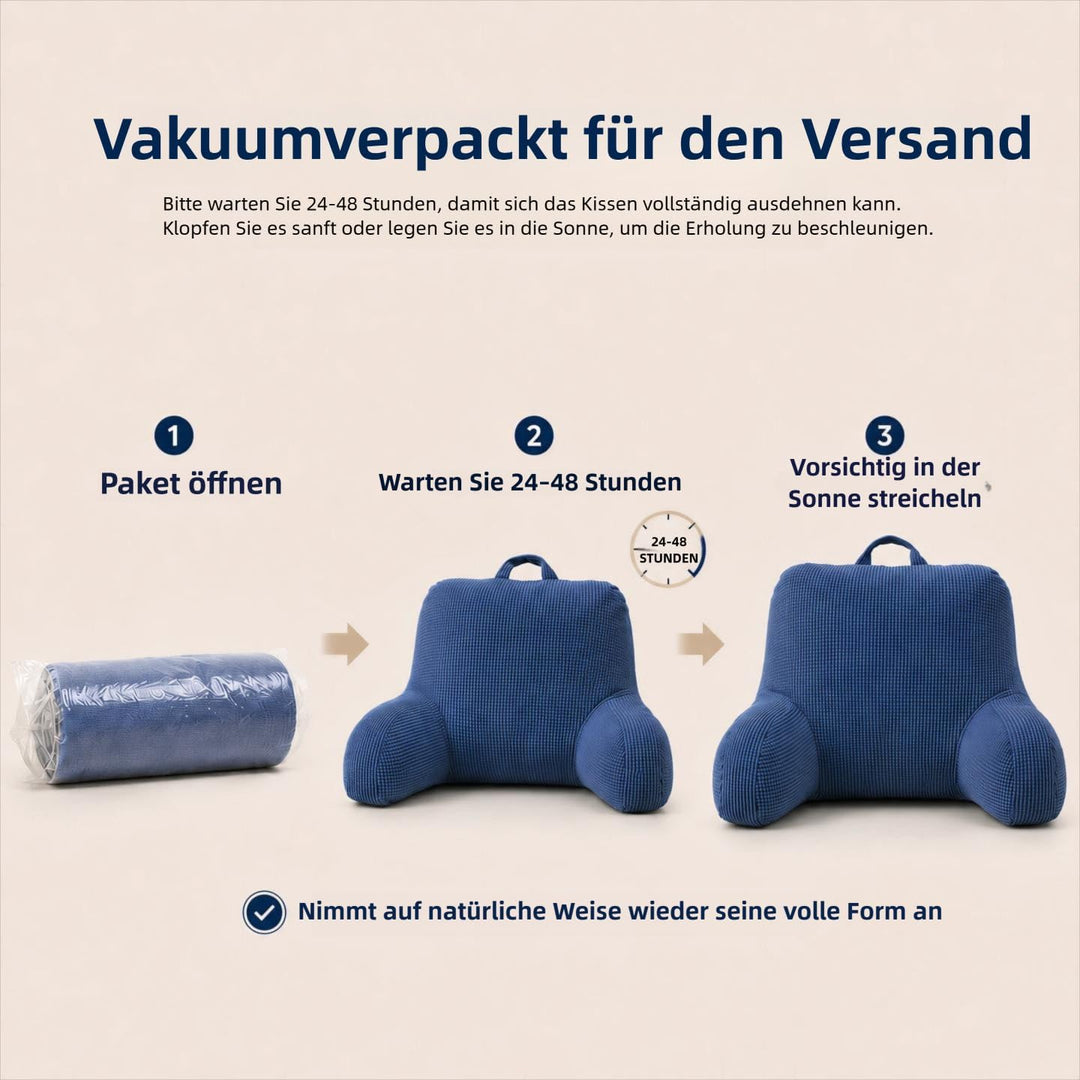 Lesekissen für Bett und Sofa, Sitzkissen mit Rückenlehne für Fernsehen Lesen Handy Spielen und Zocke