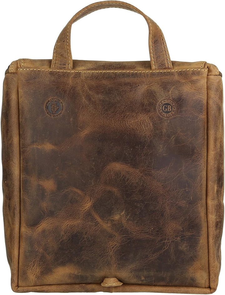 Greenburry – Vintage Kosmetiktasche Rindsleder Reisezubehör 1735-25, Braun, Einheitsgrösse, Braun, b