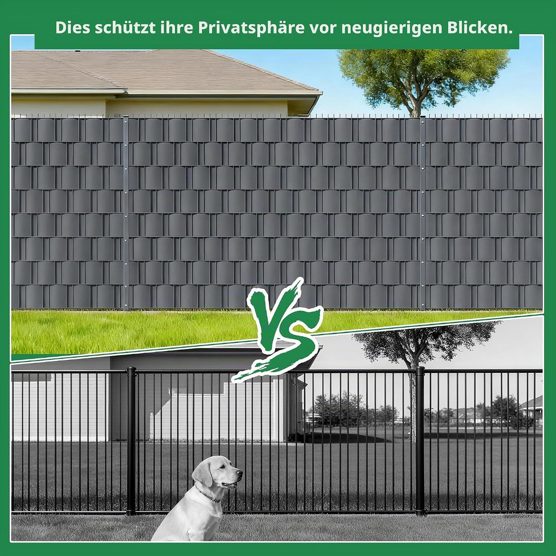 Sichtschutzstreifen Zaun 35 m x 19 cm,Sichtschutz Zaun inkl.20 Clips.Premium TPO Sichtschutzstreifen